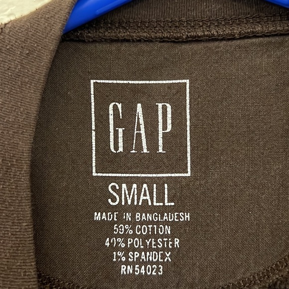 GAP brown waffle-knit crewneck longsleeve shirt. Size-S. TTS. Perfect co… - Picture 6 of 6
